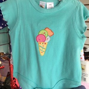 Vintage blue ice cream onesie set